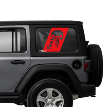 Punisher Side Door Window Stripe Vinyl Decals Stickers for Jeep Wrangler Unlimited 3
