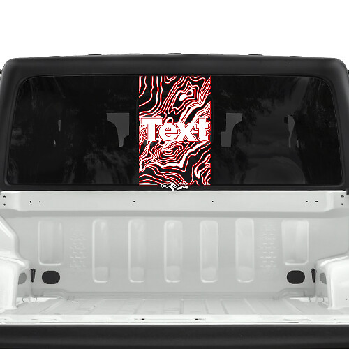 USA Topographic Map Rear Window 2 Colors Stripe Vinyl Decals Stickers for Jeep Gladiator