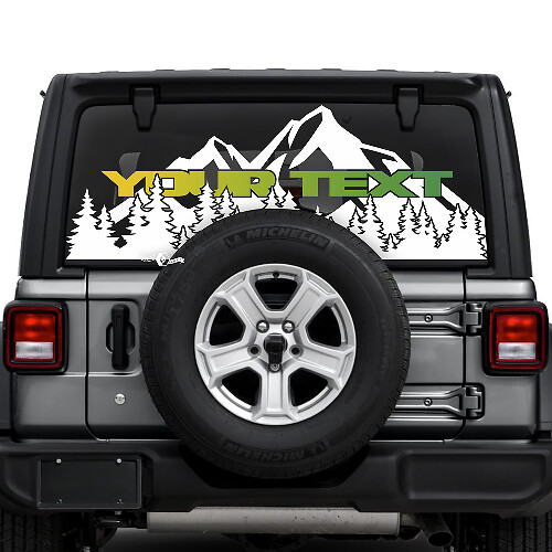 Mountains Forest Rear Window Vinyl Decals Stickers for Jeep Wrangler Unlimited