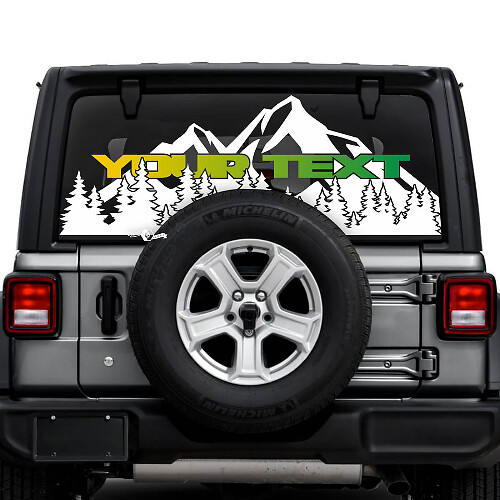 Mountains Forest Rear Window Vinyl Decals Stickers for Jeep Wrangler Unlimited