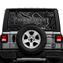 Topographic Map Logo Rear Window Vinyl Decals Stickers for Jeep Wrangler Unlimited 2
