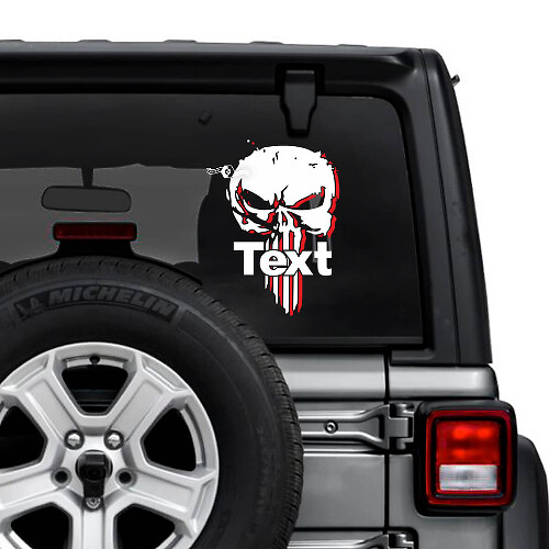 Punisher Shadow Rear Window 2 Colors Vinyl Decals Stickers for Jeep Wrangler Unlimited