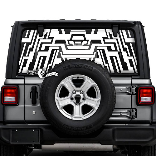 Geometry Rear Window Vinyl Stickers Decals for Jeep Wrangler Unlimited