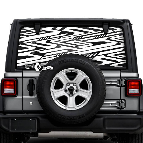 Geometry Line Rear Window Vinyl Stickers Decals for Jeep Wrangler Unlimited