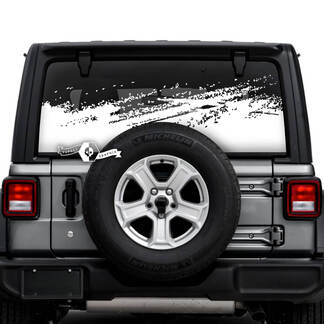 Jeep Wrangler Unlimited Rear Window Mud Splash Destroyed Decals Vinyl Graphics