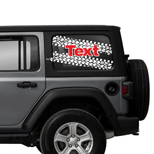 Tire Track Side Door Window Vinyl Stickers Decals Jeep Logo 2 Colors for Jeep Wrangler Unlimited