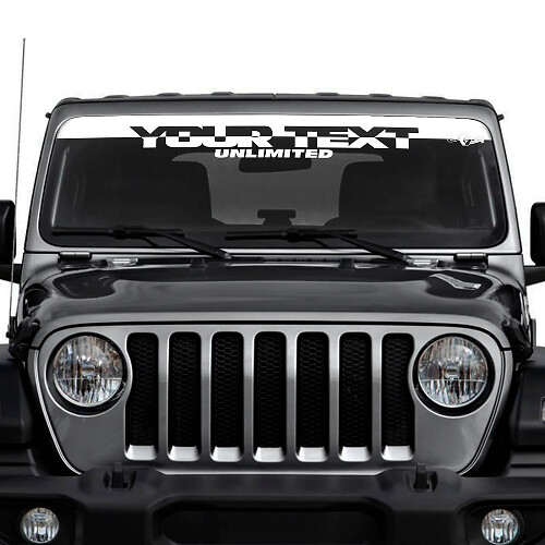Custom Text Windshield Vinyl Stickers Decals for Jeep Wrangler Unlimited
