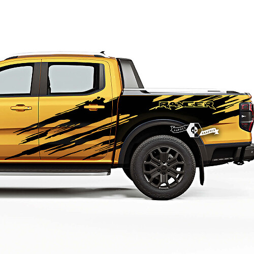 Destroyed Mud Splash Side Graphic Vinyl Decals Kit for Musclecar Ranger _1