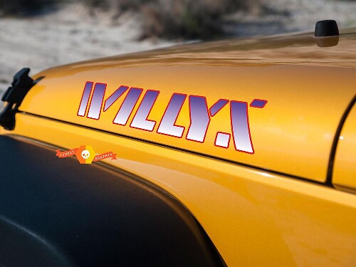 Willys-Style Hood Side Vinyl Decal Set for Jeep Wrangler