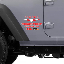 Sahara 6.1L V8 Mountain Style Side Vinyl Decal for Jeep Wrangler Unlimited _3