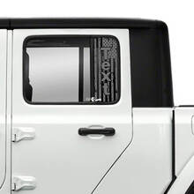 USA Flag Destroyed Doors Window Vinyl Stickers Decals for Jeep Gladiator 2