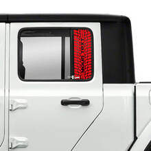 Tire Track Destroyed Doors Window Vinyl Stickers Decals for Jeep Gladiator 3
