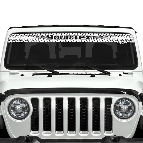 Custom Text Tire Track Windshield Vinyl Stickers Decals for Jeep Gladiator