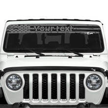 Custom Text USA Flag Destroyed Logo Windshield Vinyl Stickers Decals for Jeep Gladiator 2