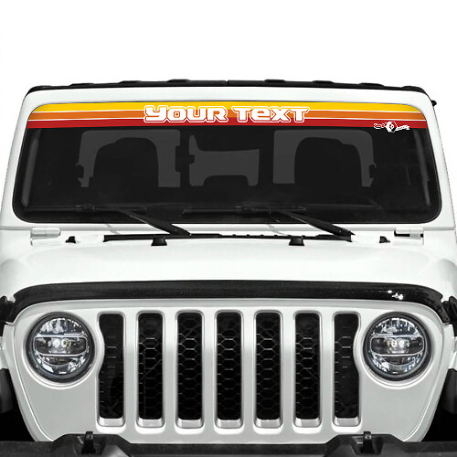 Custom SunSet Retro Vintage Classic Colors Windshield Vinyl Stickers Decals Gradient for Jeep Gladiator