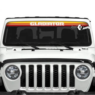 Jeep Gladiator Windshield Logo SunSet Retro Vintage Classic Colors Decals Vinyl Graphics Gradient