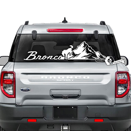 Mountains Rear Window Vinyl Decal for Musclecar horse
