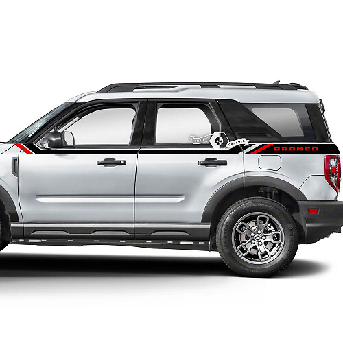 Doors Up Side Fender Trim Logo Decals Stickers for Ford Bronco