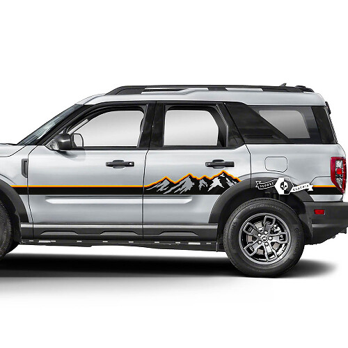 Mountains Forest Doors Side Logo Line Decals Stickers for Ford Bronco