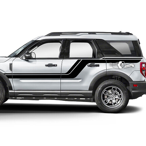 2x Ford Bronco Hood Doors Up Side Hood Fender Line Decals Stickers