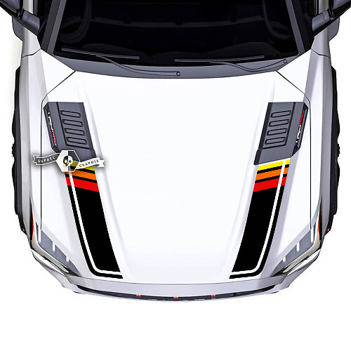 Toyota Sequoia Hood Retro Vintage Classic Colors Trim Vinyl Stickers Decal fits to Toyota Sequoia Spilled 