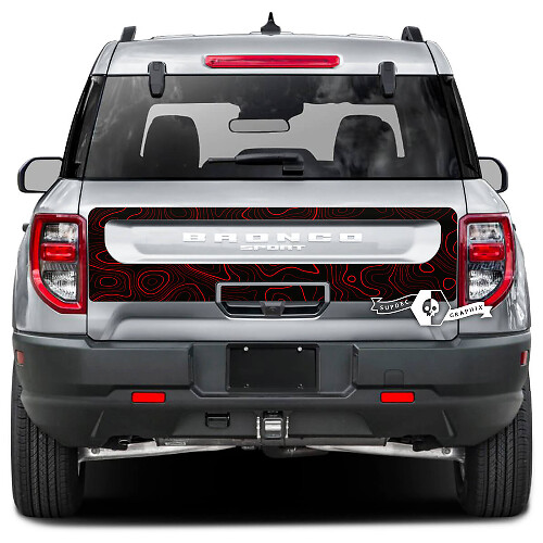 Tailgate Bed Topographic Map Splash Wrap Decals Stickers 2 Colors for Ford Bronco