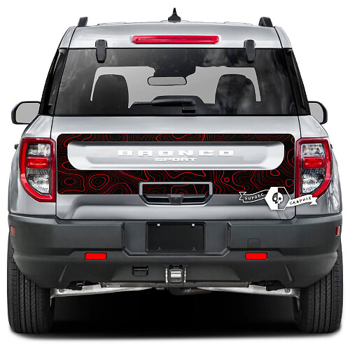 Topographic Map Tailgate Vinyl Decals Stickers for Ford Bronco Sport
