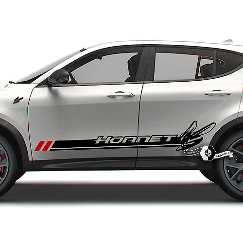 Hornet Style Door Side Stripe Logo Vinyl Decal Kit for Dodge Hornet