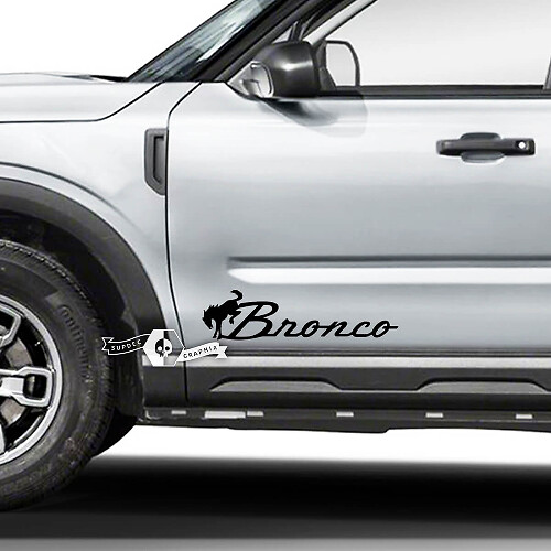 Pair Ford Bronco Doors Side Bronco Logo Vinyl Decal Sticker Graphics