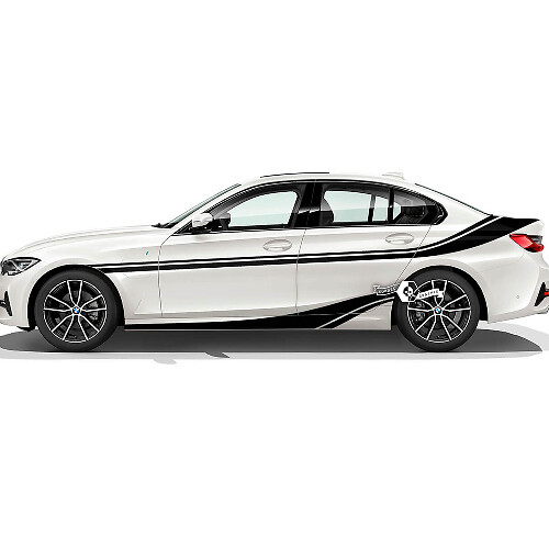 Pair BMW Hood Doors Up Down Side Stripes Rally Motorsport Rear Fender Trim Vinyl Decal Sticker F30 G20