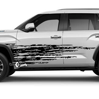 Pair Toyota Sequoia Front Rear Fender Wrap Splash Dazzle Paint Destroyed Vinyl Stickers Decal fit Toyota Sequoia 