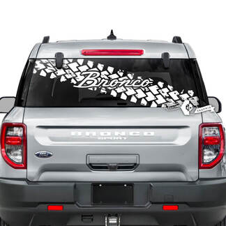 Ford Bronco Rear Window Tare Track Destroyed  Stripes Graphics Decals 