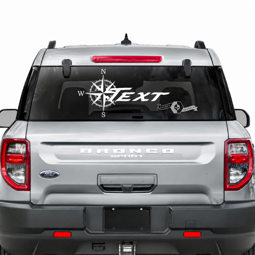 Custom Text Rear Window Compass Logo Graphics Decals Stickers for Musclecar horse