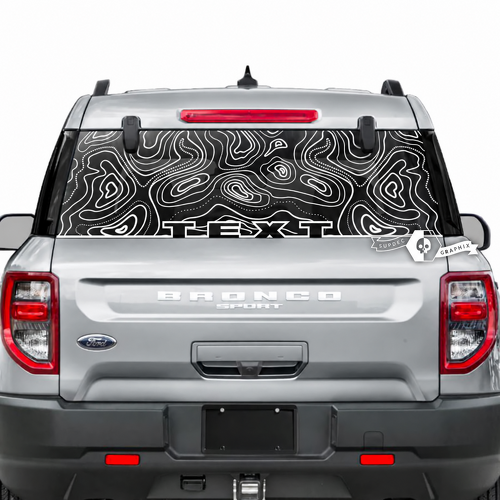 Custom Text Rear Window Topographic Map Logo Wrap Graphics Decals Stickers for Musclecar horse