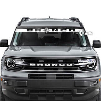 Ford Bronco Window Windshield Logo Compass Stripes Graphics Decals 