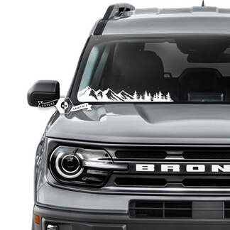Ford Bronco Window Windshield Forest Mountains Logo Stripes Graphics Decals 