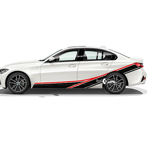 Pair BMW Doors Up Side Stripes Rally Motorsport Trim Vinyl Decal Sticker F30 G20 2 Colors