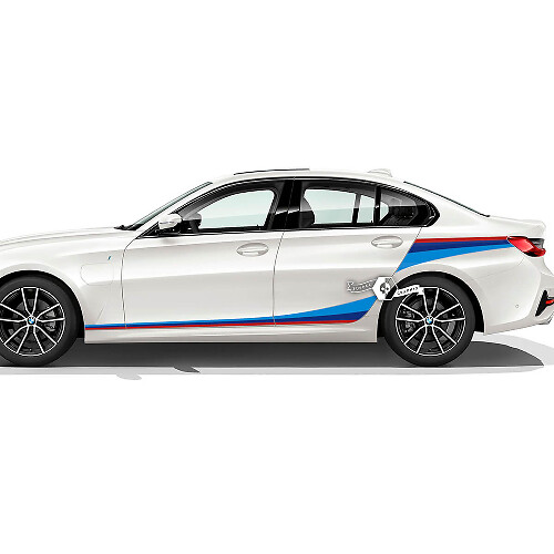 Pair BMW Doors Side Rear Fender  Stripes Rally Motorsport Trim Vinyl Decal Sticker F30 G20 M Colors