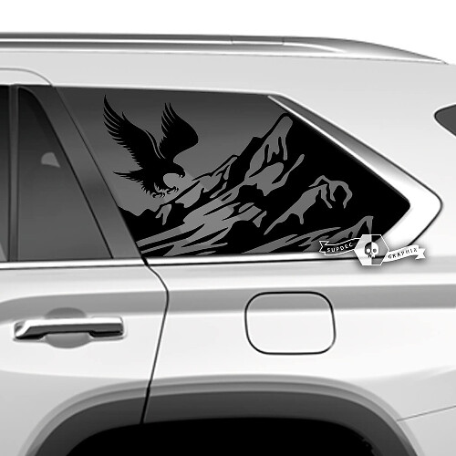 Pair Toyota Sequoia Door Side Window Bald Eagle Mountains  Stickers Vinyl Decal fit Toyota Sequoia 