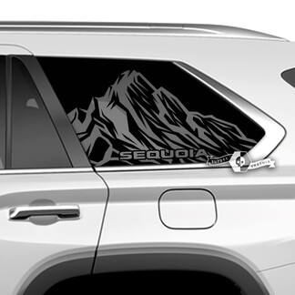 Pair Toyota Sequoia Rear Window Mountains Logo Vinyl Stickers Decal fit Toyota Sequoia 