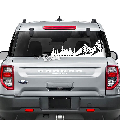 Mountains Forest Rear Window Vinyl Decal for Musclecar Horse