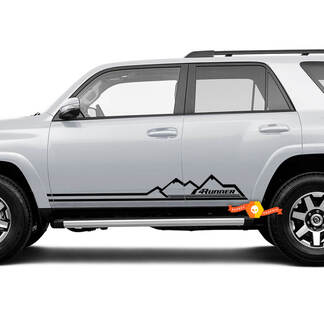 Pair 4Runner Side Door Vinyl Mountains Vintage Decals stripe Stickers for Toyota 4Runner TRD 