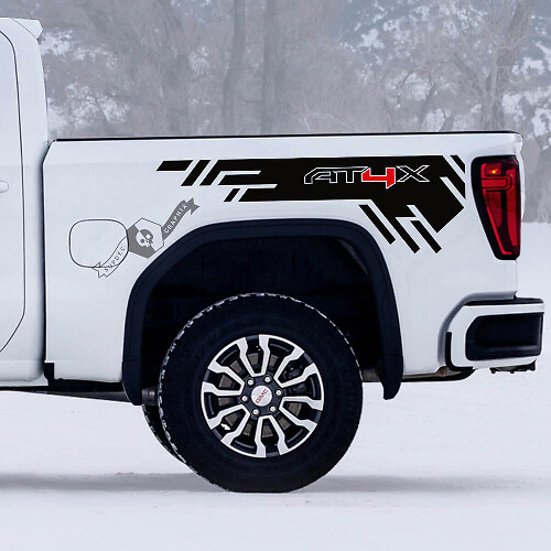 AT4X Off-Road Bed Side Vinyl Decal Set for GMC Sierra 1500