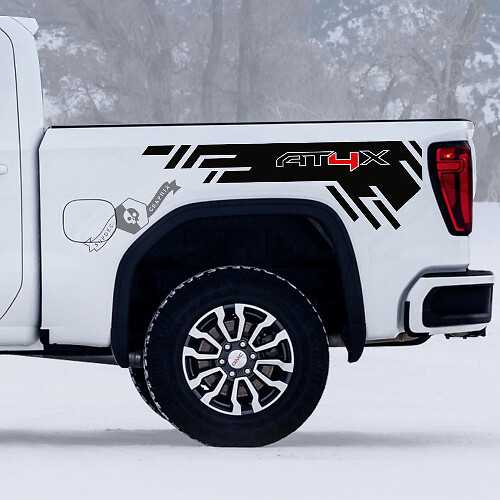 Pair GMC GM Sierra 1500 AT4X Graphics off-road 4x4 Decals Stickers 2 Colors