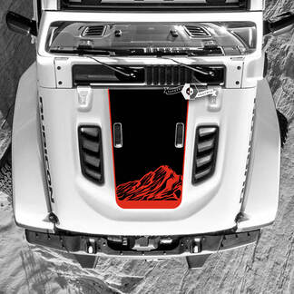 Jeep Wrangler Hood Decal Mountains Vinyl Stickers Bonnet 2 Colors