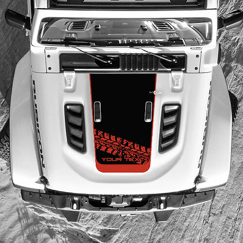 Tire Track Hood Wrap Vinyl Decal Stickers for Jeep Wrangler