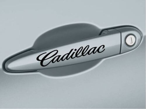 Cadillac Script Door Handle Vinyl Decal Pair for Cadillac 