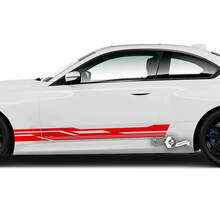 Pair BMW M2 M240 G42 F22 F87 M Performance Side Stripe Doors Modern Stripe Vinyl Decal Sticker 2