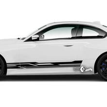 Pair BMW M2 M240 G42 F22 F87 M Performance Side Stripe Doors Modern Stripe Vinyl Decal Sticker 3