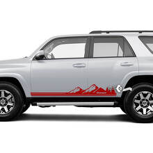 Pair 4Runner Side Door Vinyl Mountains Forest Rocker Panel Lines Stripe Vinyl Decals Stickers fits Toyota 4Runner TRD  2